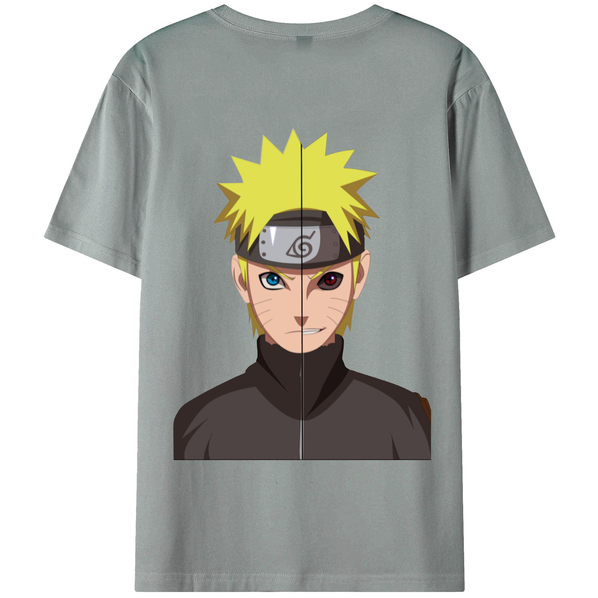（画像用） NARUTO -ナルト- うずまき ナルト Uzumaki Naruto 綿100％ メンズ半袖Tシャツ（バックプリント） 通気性